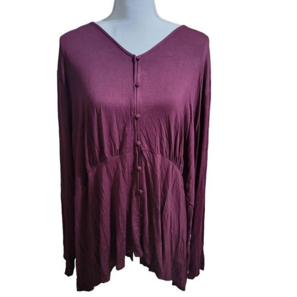 Lane Bryant plus size top long sleeve NWT Size‎ 26/28 burgundy